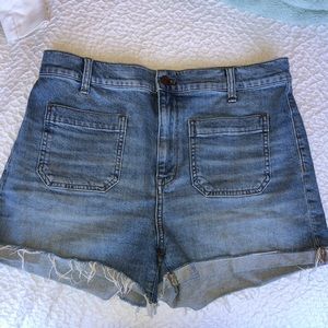 Madewell high rise jean shorts